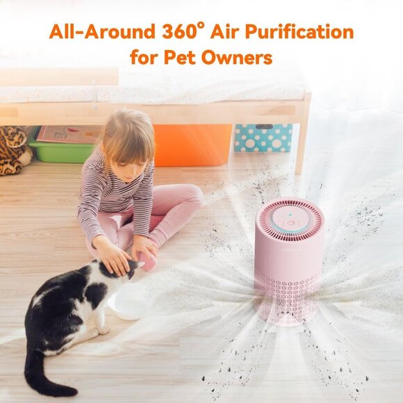 Air Purifier for Bedroom with HEPA 3-in-1 Filter, Pet Air Purifier for Home Cat - Picture 3 of 9